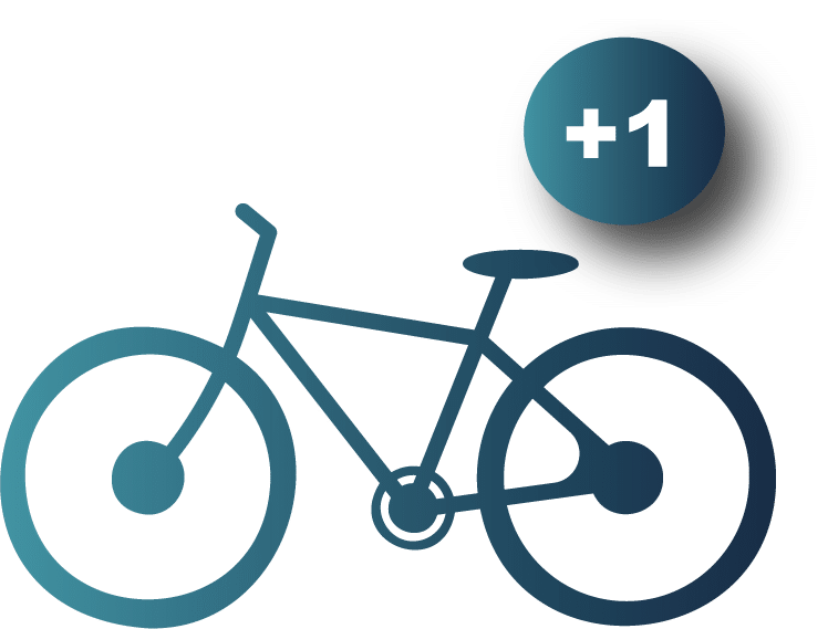 Picto d'un vélo avec dégradé de bleu